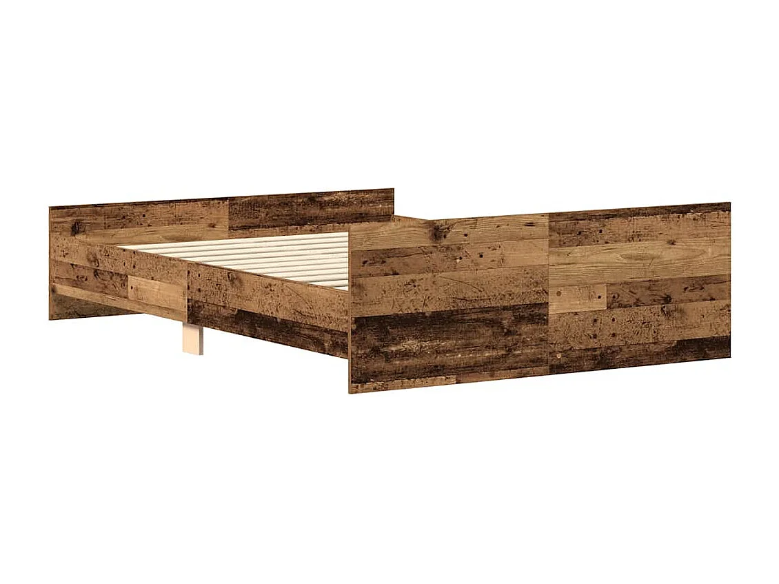 Cadre de lit sans matelas vieux bois 140x190 cm bois ingénierie