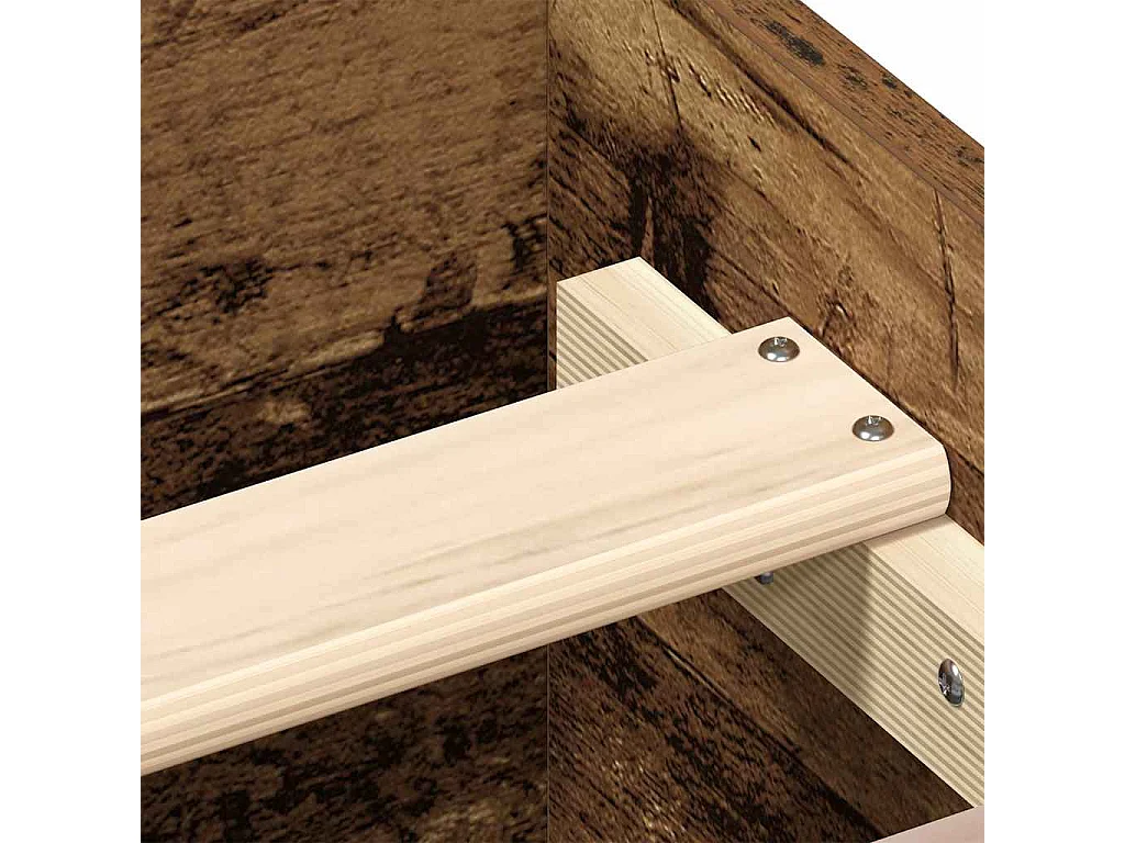 Cadre de lit sans matelas vieux bois 140x190 cm bois ingénierie