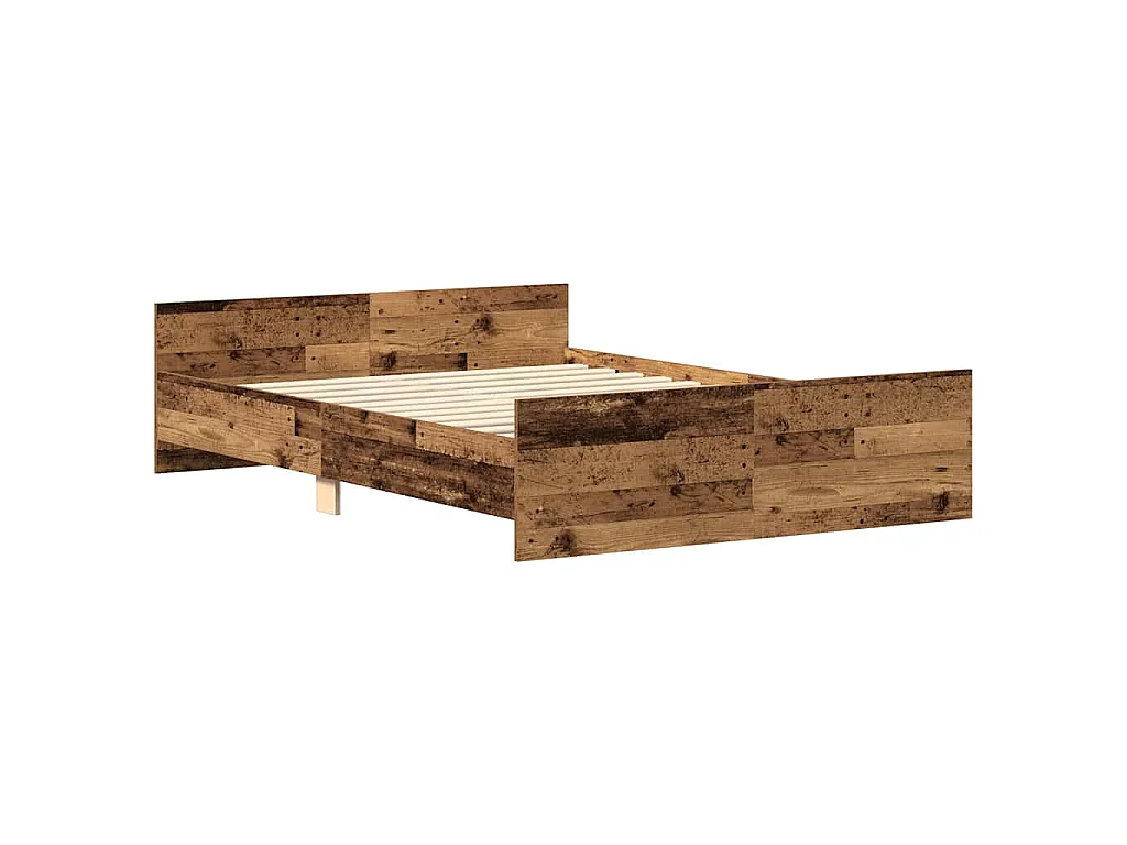 Estrutura de cama sem colchão 140x190 cm madeira velha
