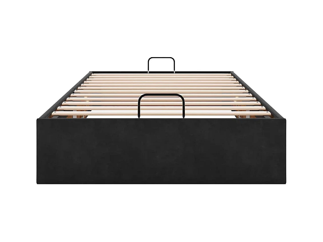 Cadre de lit ottoman sans matelas noir 90x200 cm velours