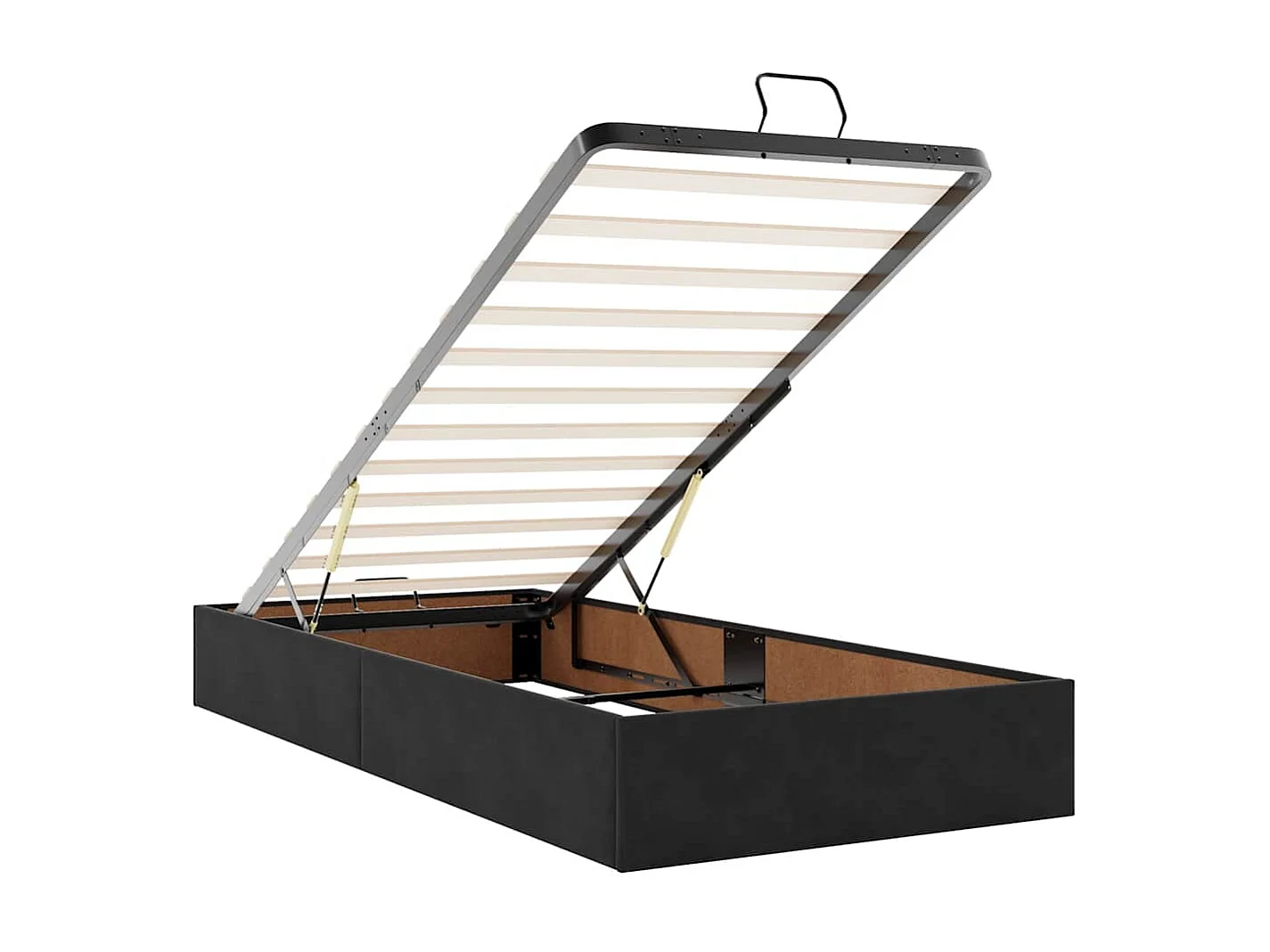 Cadre de lit ottoman sans matelas noir 90x200 cm velours