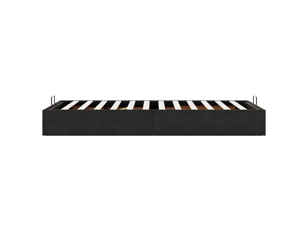 Estructura cama otomana sin colchón terciopelo negro 90x200 cm