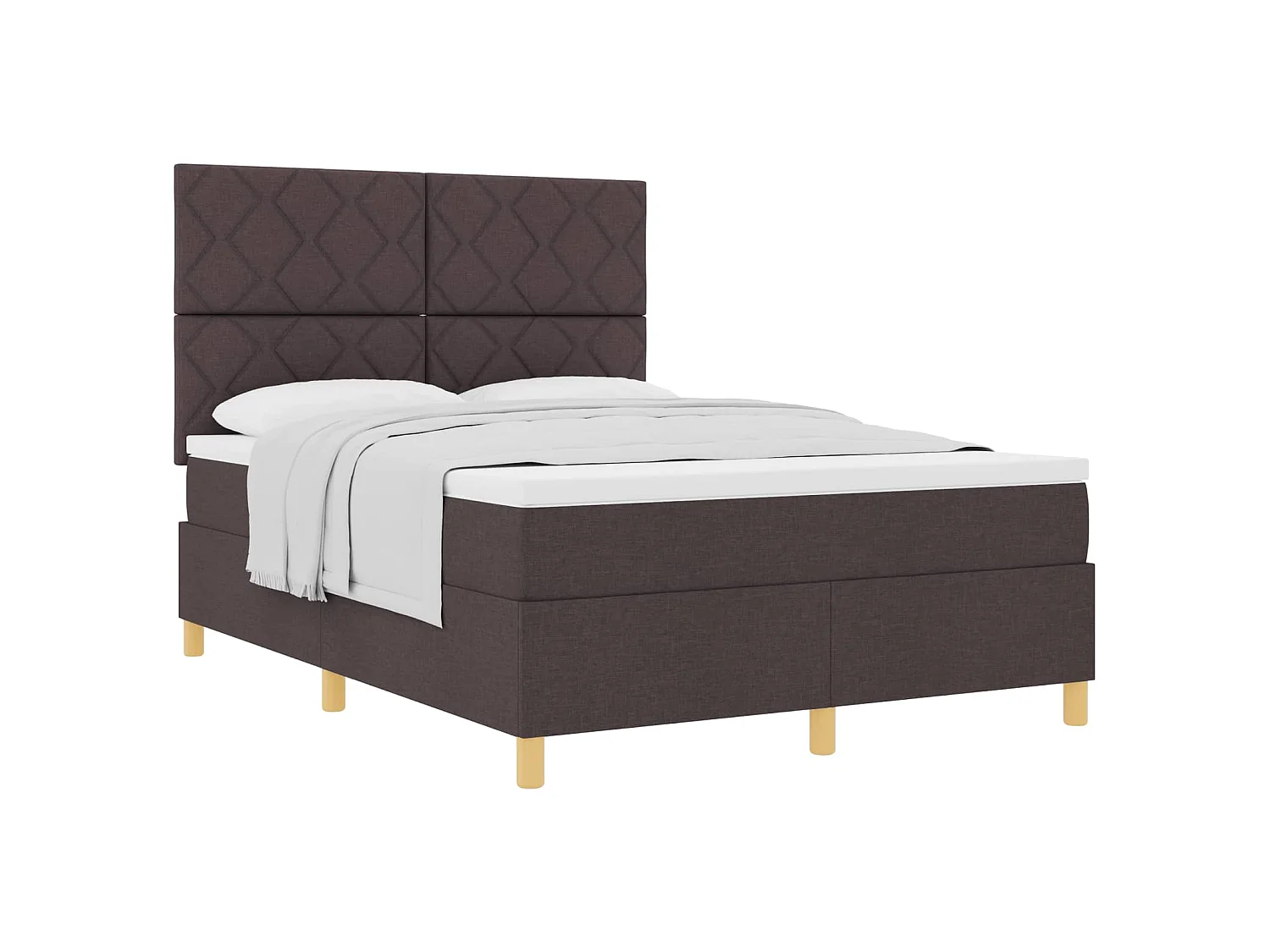 Boxspringbed met hoofdeinde Donkerbruin 140 x 200 cm Stof