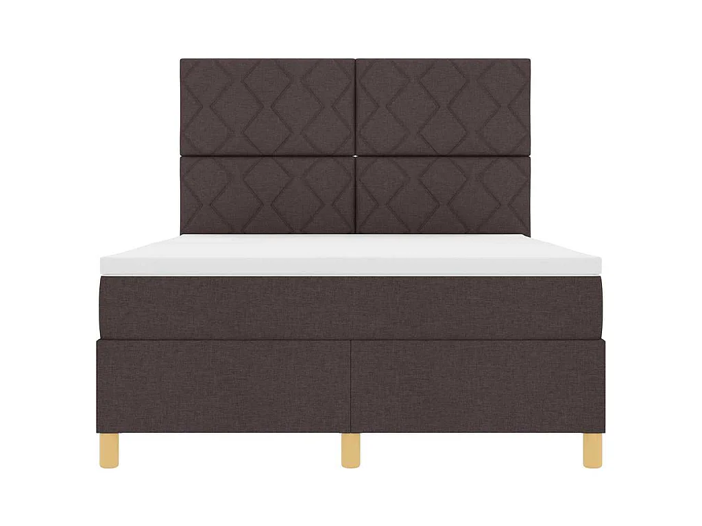 Boxspringbed met hoofdeinde Donkerbruin 140 x 200 cm Stof