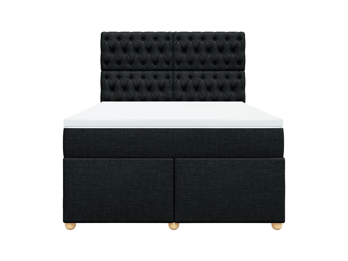 Boxspringbett mit Matratze Schwarz 160x200 cm Stoff