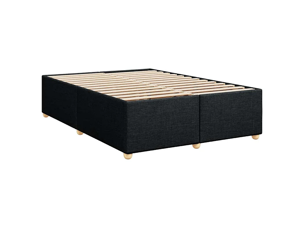 Giroletto a Molle con Materasso Nero 160x200 cm in Tessuto