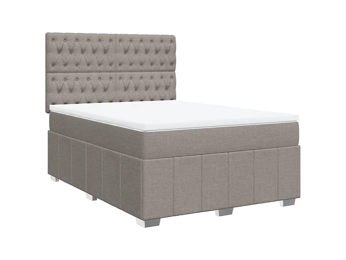 Boxspringbett mit Matratze Taupe 140x200 cm Stoff