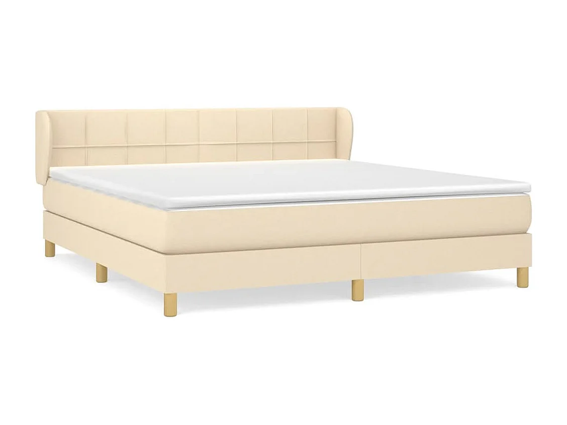Boxspring met matras stof crèmekleurig 180x200 cm