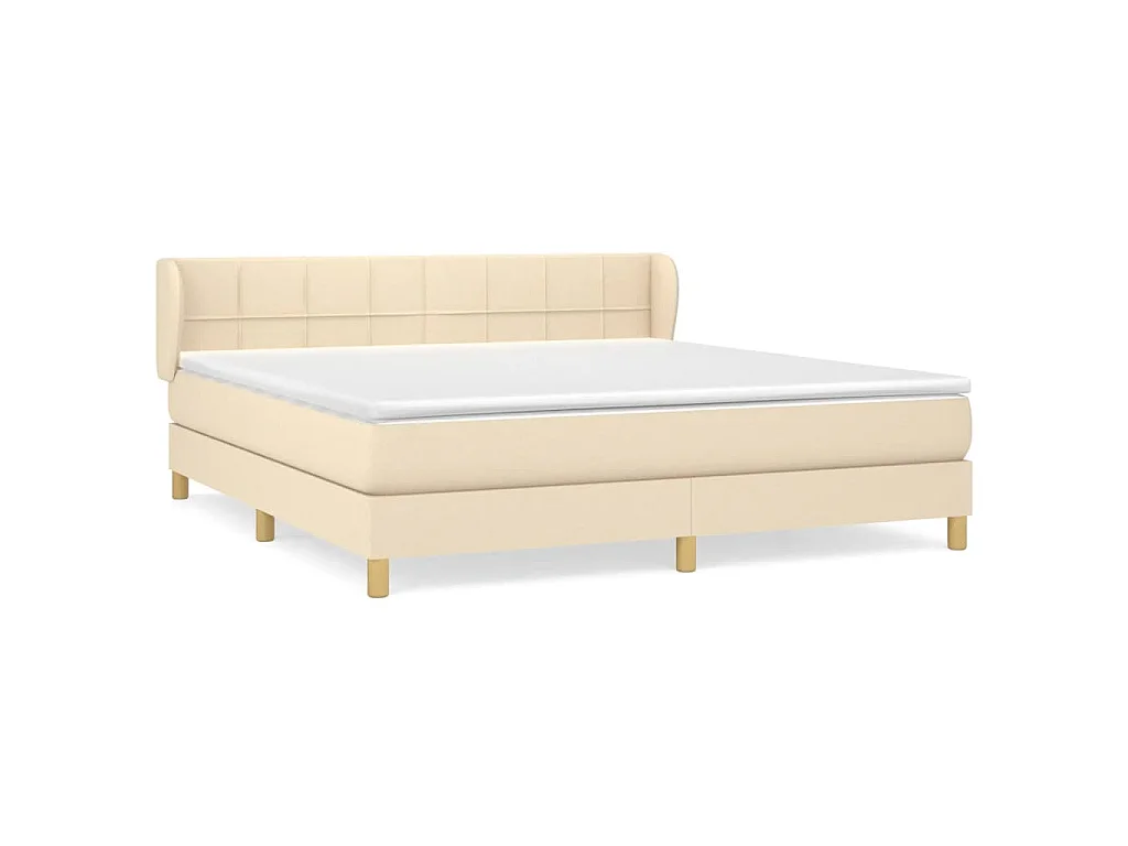 Boxspringbett mit Matratze Creme 180x200 cm Stoff