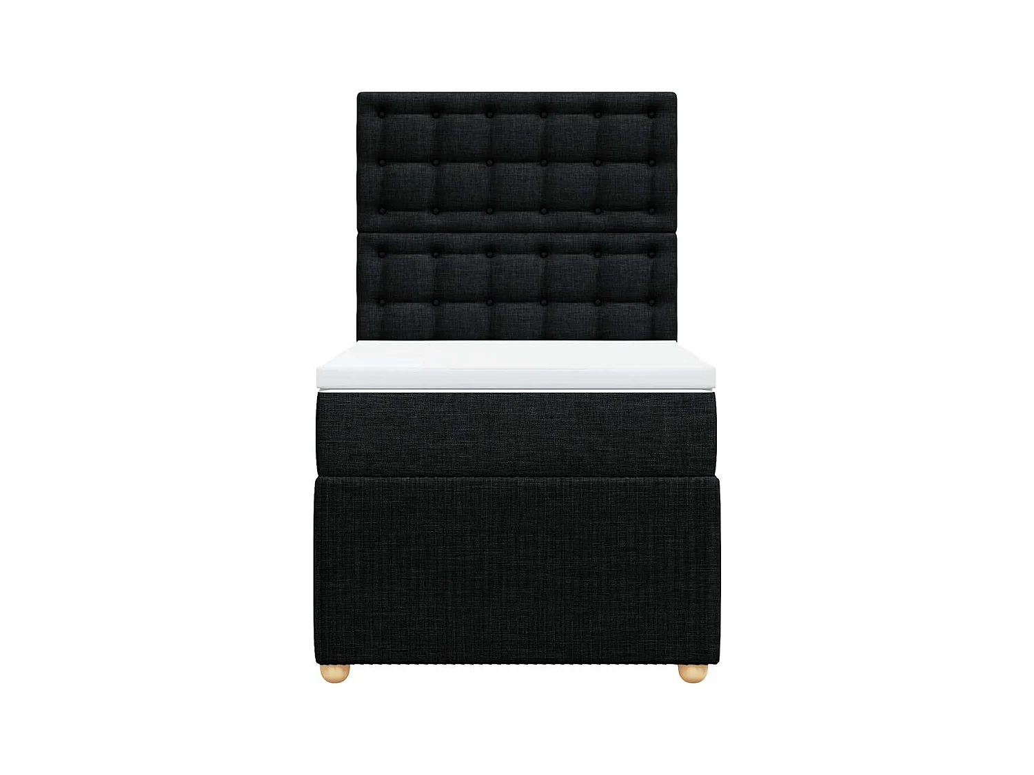 Sommier à lattes de lit avec matelas Noir 100x200 cm Tissu