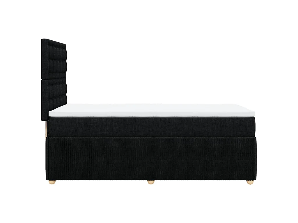 Cama box spring con colchón tela negro 100x200 cm