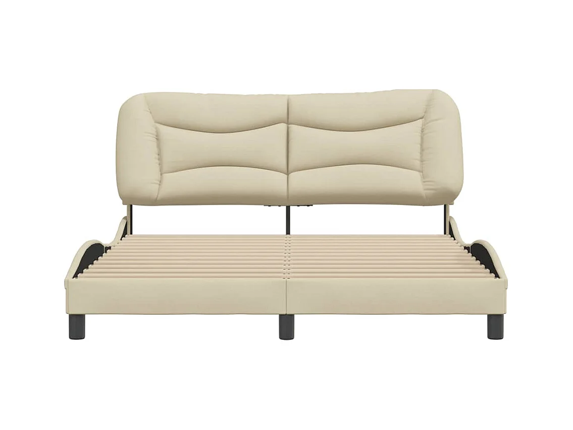 Cadre de lit sans matelas Hvar crème 160x200 cm tissu