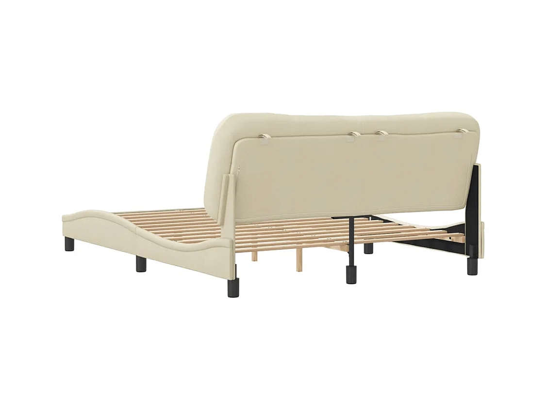 Cadre de lit sans matelas Hvar crème 160x200 cm tissu
