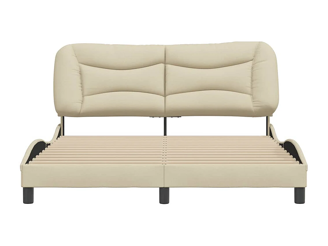 Bedframe zonder matras "Hvar" stof crèmekleurig 160x200 cm