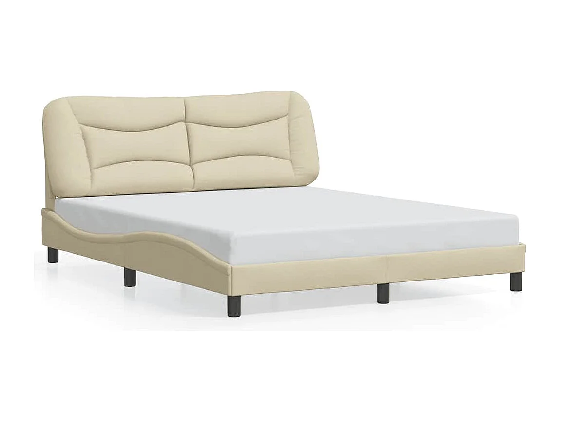 Cadre de lit sans matelas Hvar crème 160x200 cm tissu