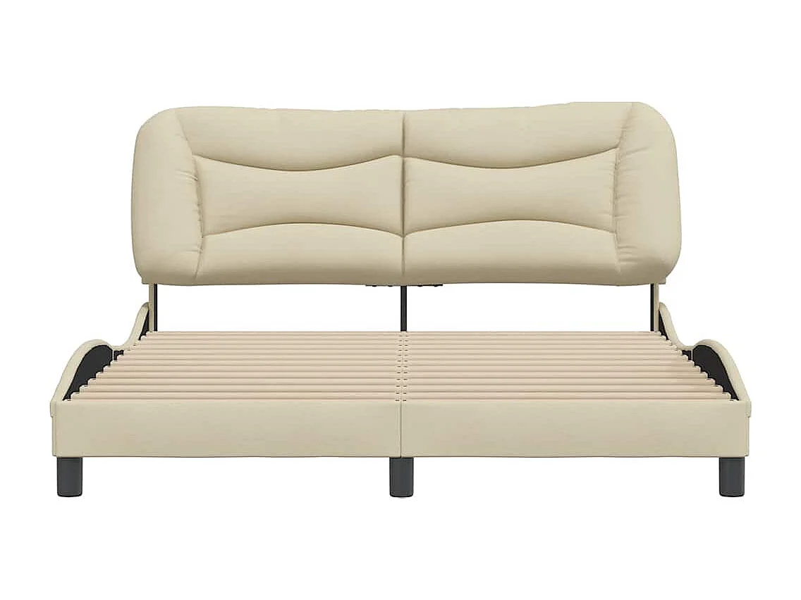 Cadre de lit sans matelas Hvar crème 160x200 cm tissu