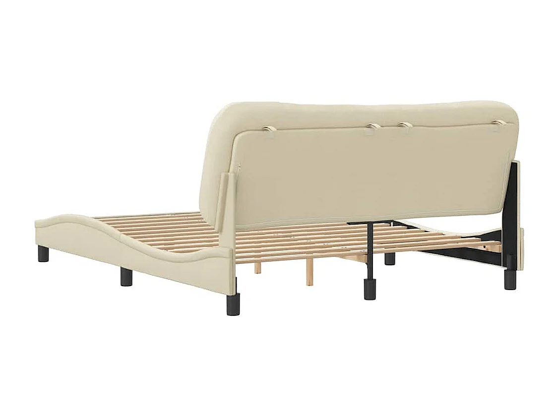 Cadre de lit sans matelas Hvar crème 160x200 cm tissu