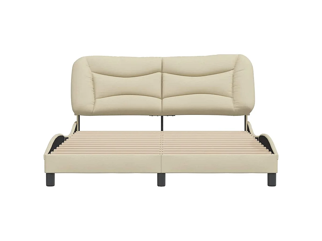 Cadre de lit sans matelas Hvar crème 160x200 cm tissu