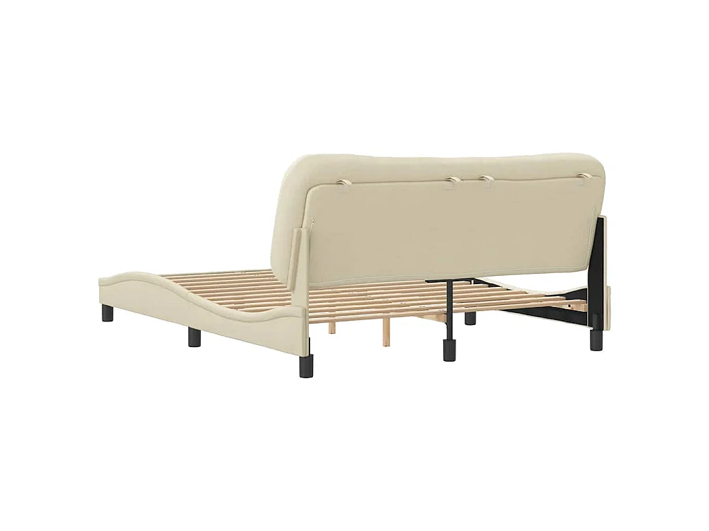 Cadre de lit sans matelas Hvar crème 160x200 cm tissu