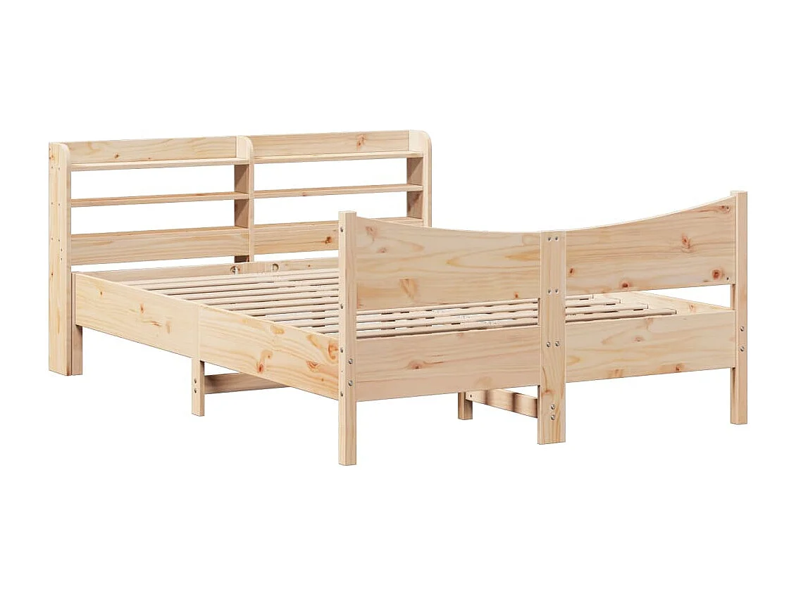 Giroletto con Testiera 160x200 cm in Legno Massello di Pino