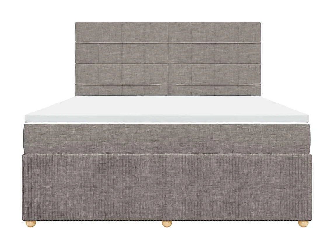 Sommier à lattes de lit avec matelas Taupe 180x200 cm Tissu