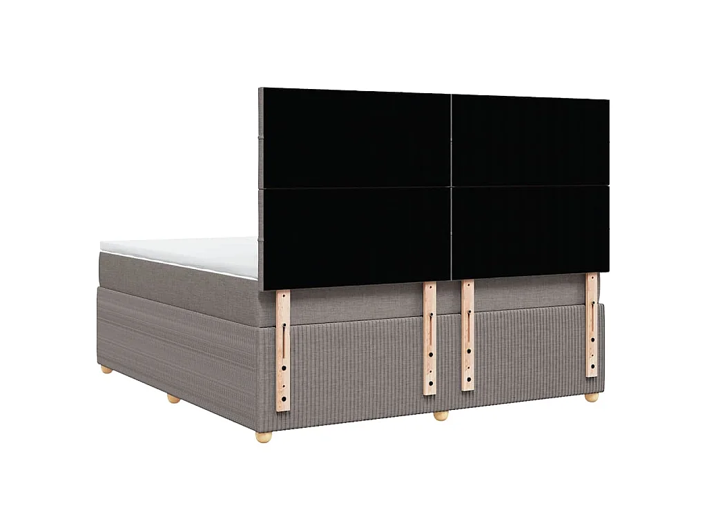 Boxspringbett mit Matratze Taupe 180x200 cm Stoff