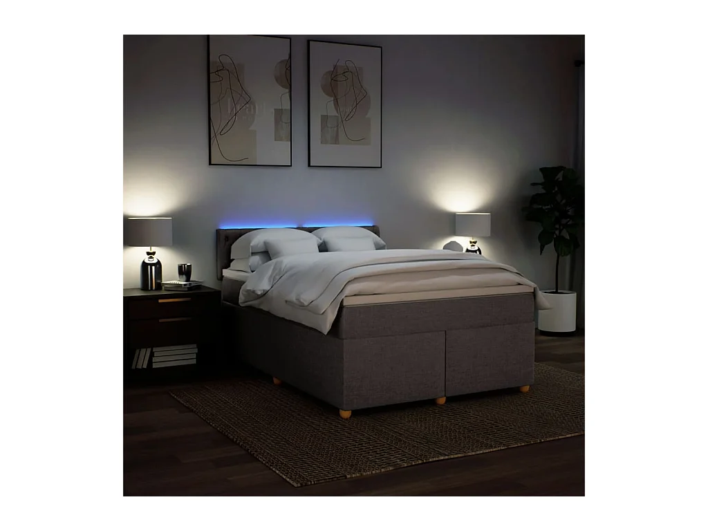 Boxspringbett mit Matratze Taupe 160x200 cm Stoff