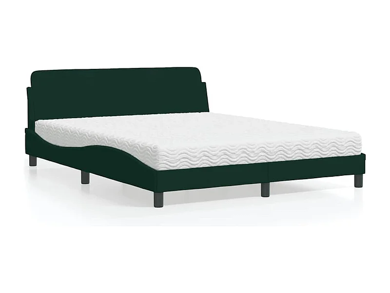 Bed met matras "Dover" fluweel donkergroen 160x200 cm