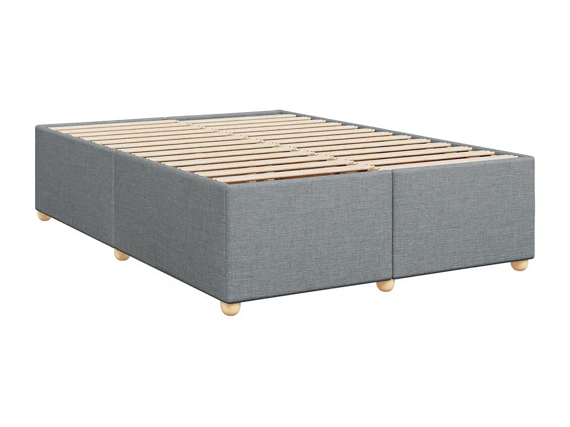 Cama box spring con colchón tela gris claro 140x200 cm
