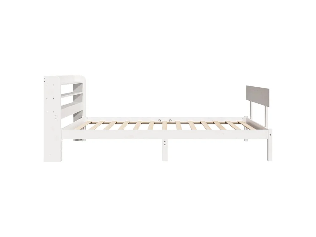 Bedframe zonder matras massief grenenhout wit 90x190 cm