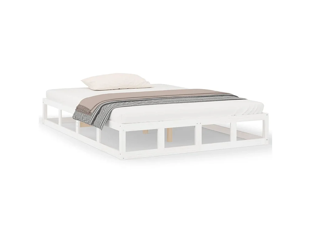Cadre de lit sans matelas blanc 180x200 cm bois massif