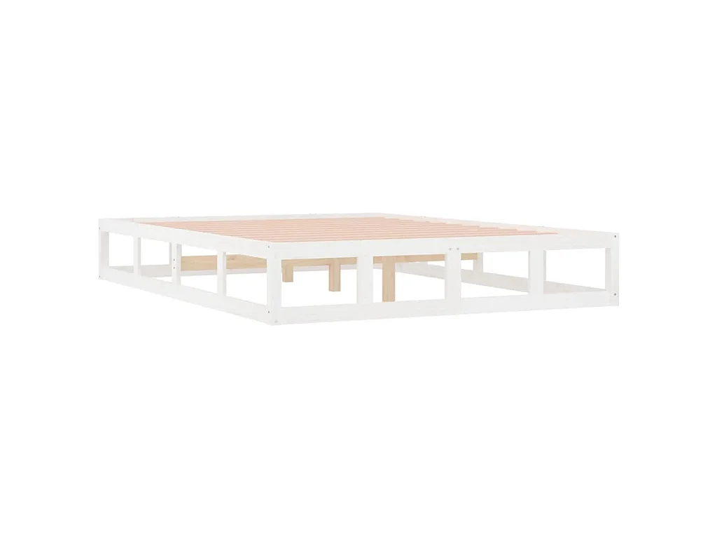 Cadre de lit sans matelas blanc 180x200 cm bois massif