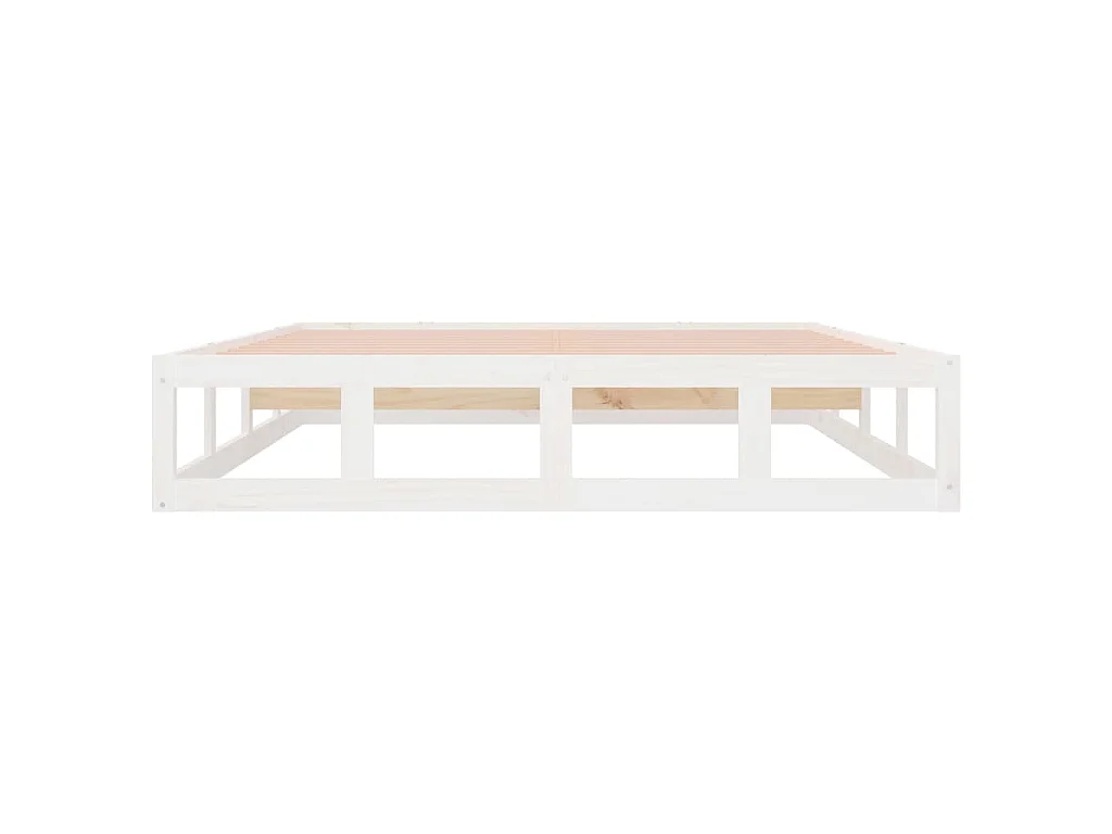 Cadre de lit sans matelas blanc 180x200 cm bois massif