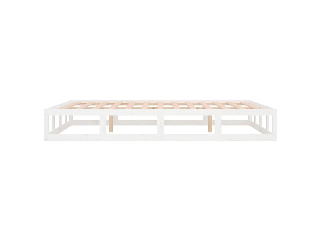 Cadre de lit sans matelas blanc 180x200 cm bois massif