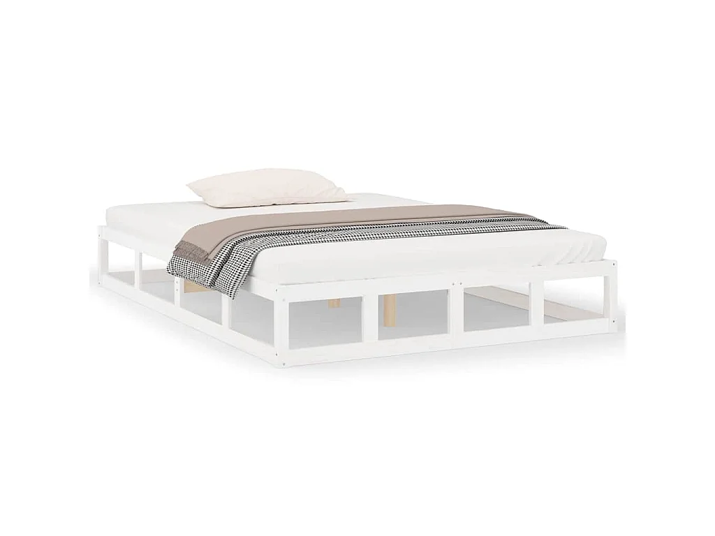 Cadre de lit sans matelas blanc 180x200 cm bois massif