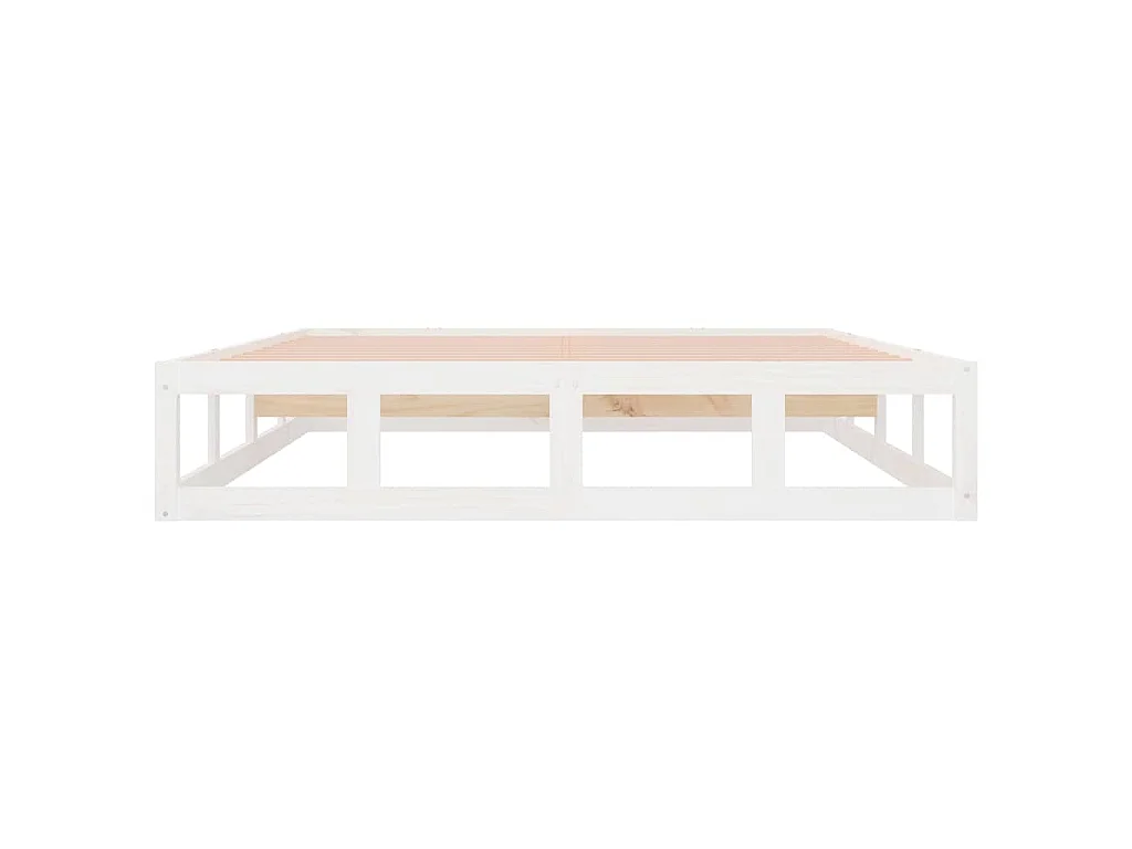 Cadre de lit sans matelas blanc 180x200 cm bois massif
