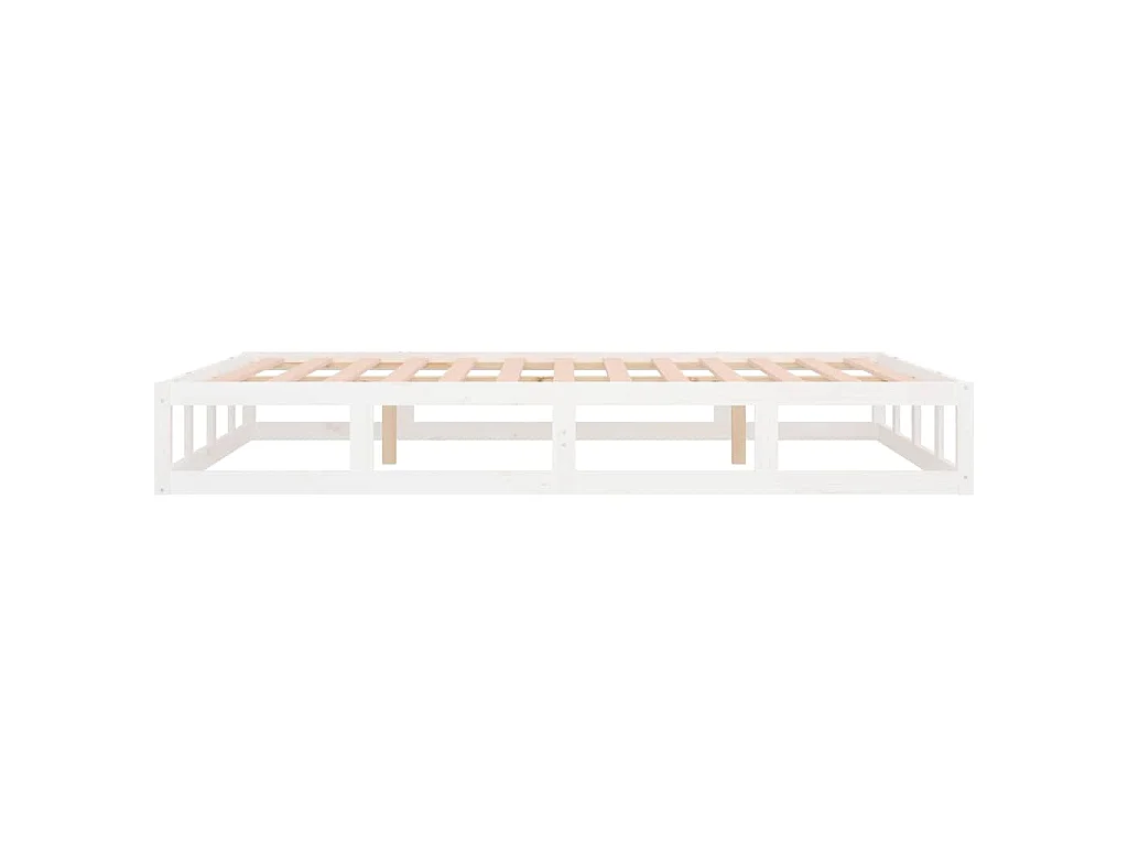 Cadre de lit sans matelas blanc 180x200 cm bois massif
