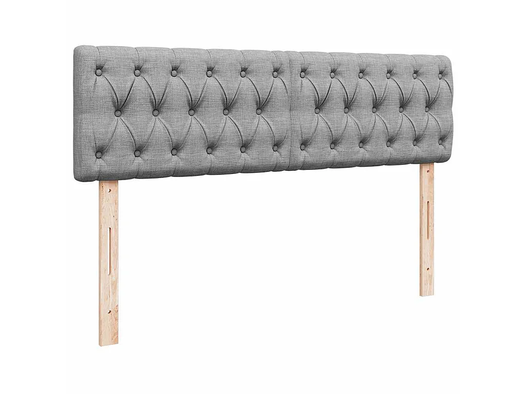 Pouf Letto con Materasso Grigio Chiaro 140x190 cm in Tessuto