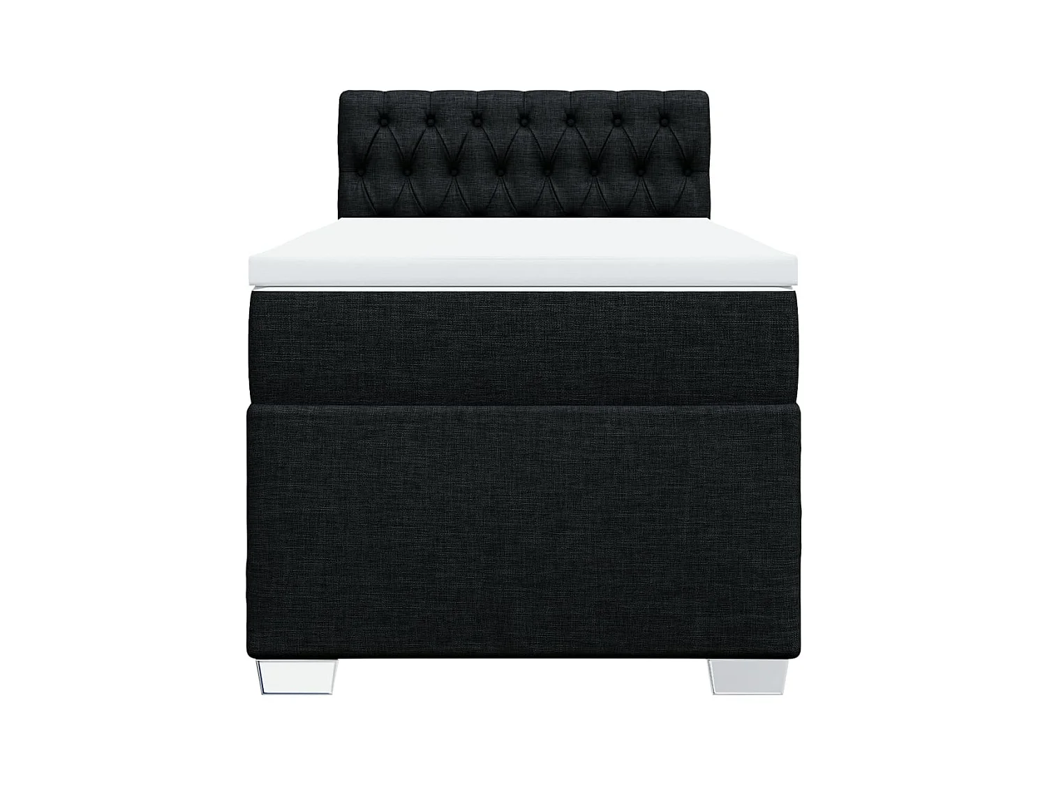 Boxspring met matras stof zwart 90x190 cm