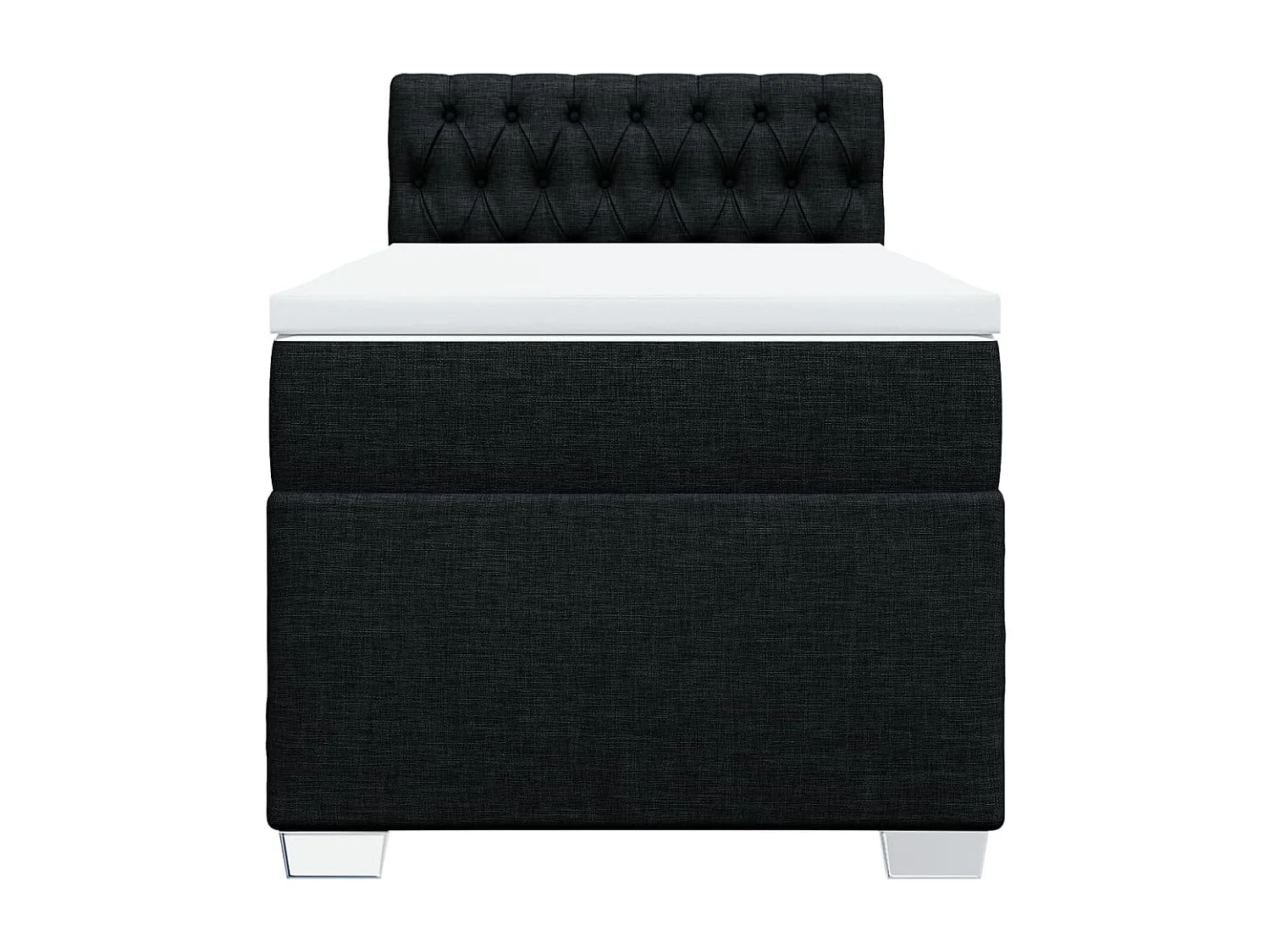 Giroletto a Molle con Materasso Nero 90x190 cm in Tessuto
