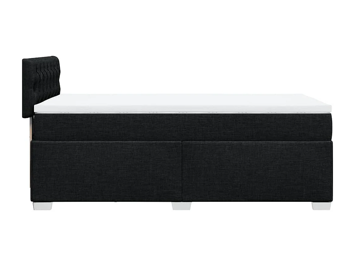 Giroletto a Molle con Materasso Nero 90x190 cm in Tessuto