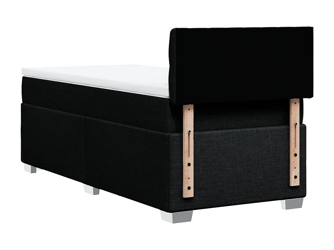 Giroletto a Molle con Materasso Nero 90x190 cm in Tessuto