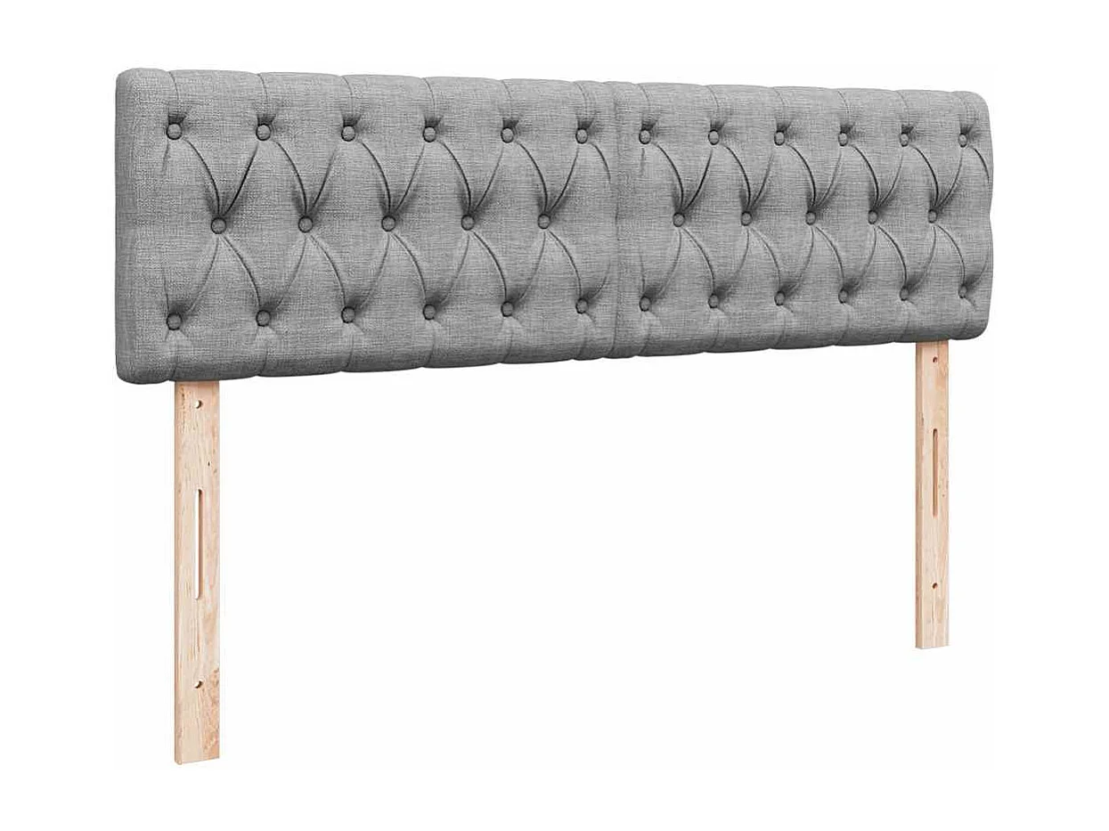 Lit ottoman avec matelas gris clair 160x200 cm tissu
