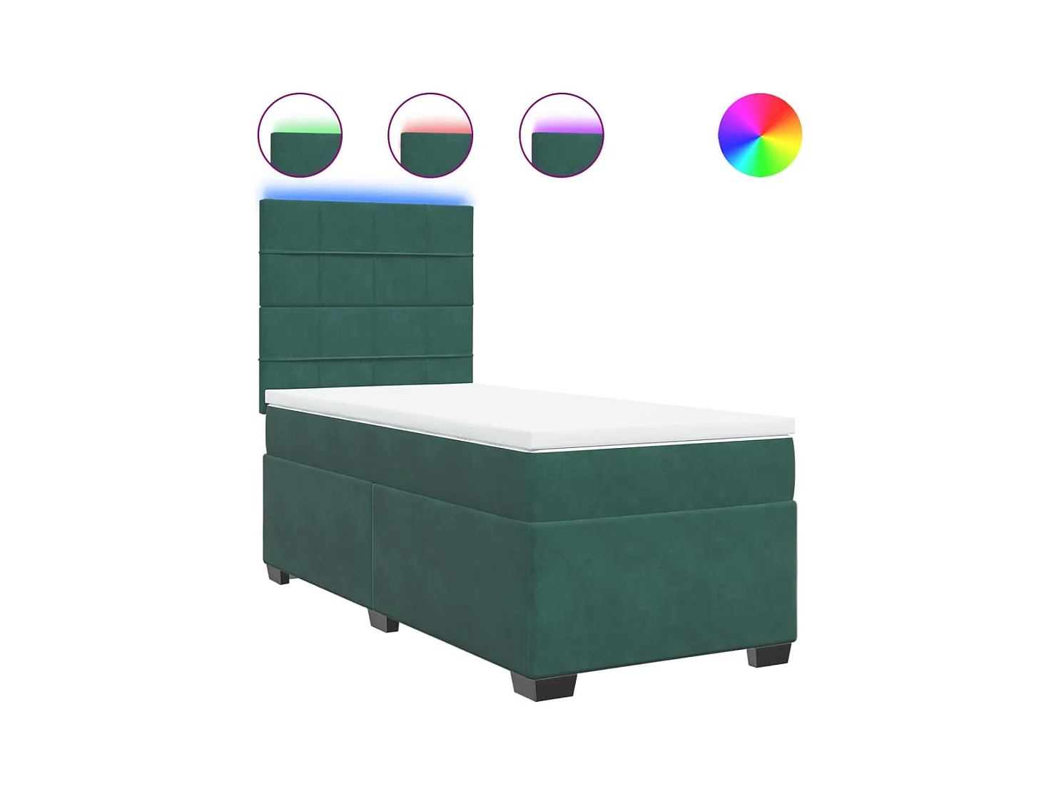 Sommier à lattes de lit avec matelas Vert foncé 90x200 cm