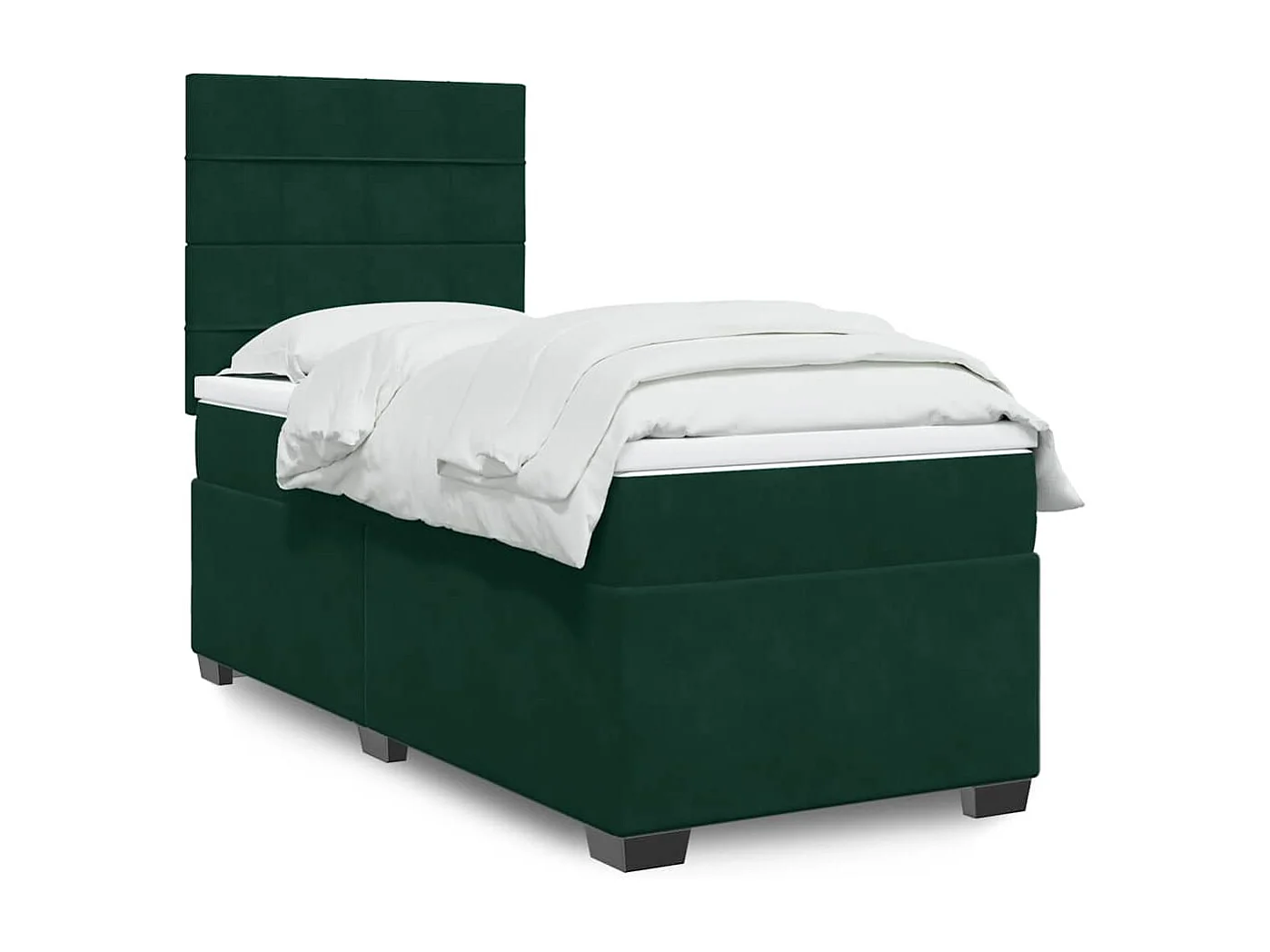 Sommier à lattes de lit avec matelas Vert foncé 90x200 cm