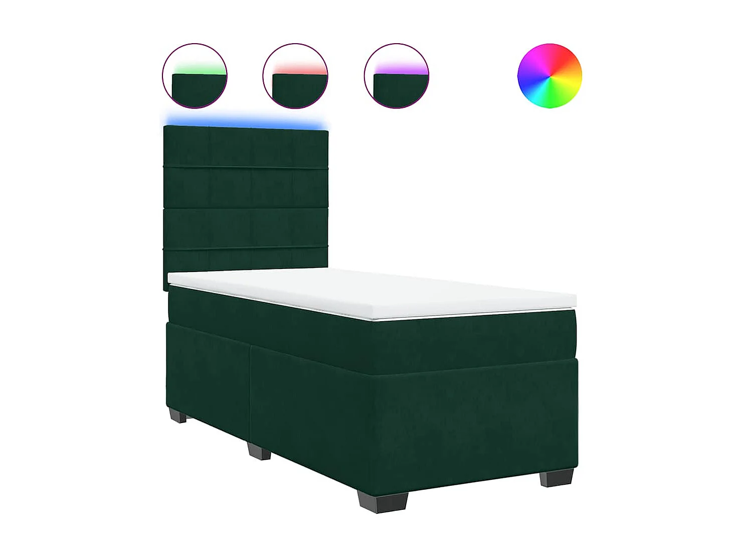 Sommier à lattes de lit avec matelas Vert foncé 90x200 cm