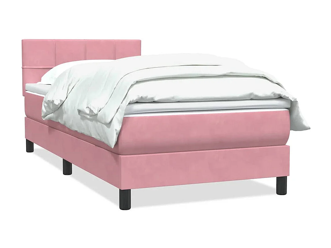 Boxspringbett mit Matratze Rosa 90x210 cm Samt