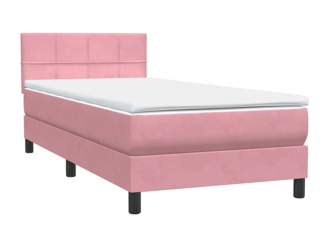 Boxspringbett mit Matratze Rosa 90x210 cm Samt
