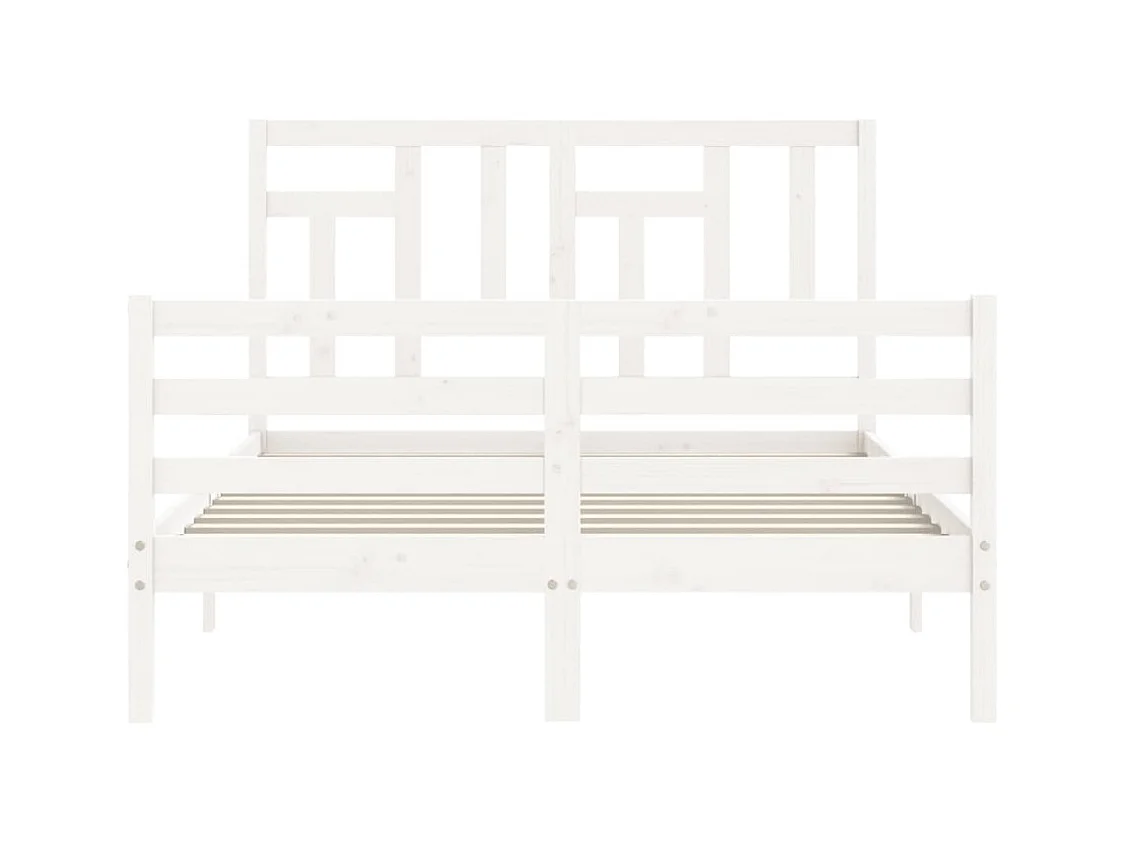 Cadre de lit sans matelas blanc 140x200 cm bois massif