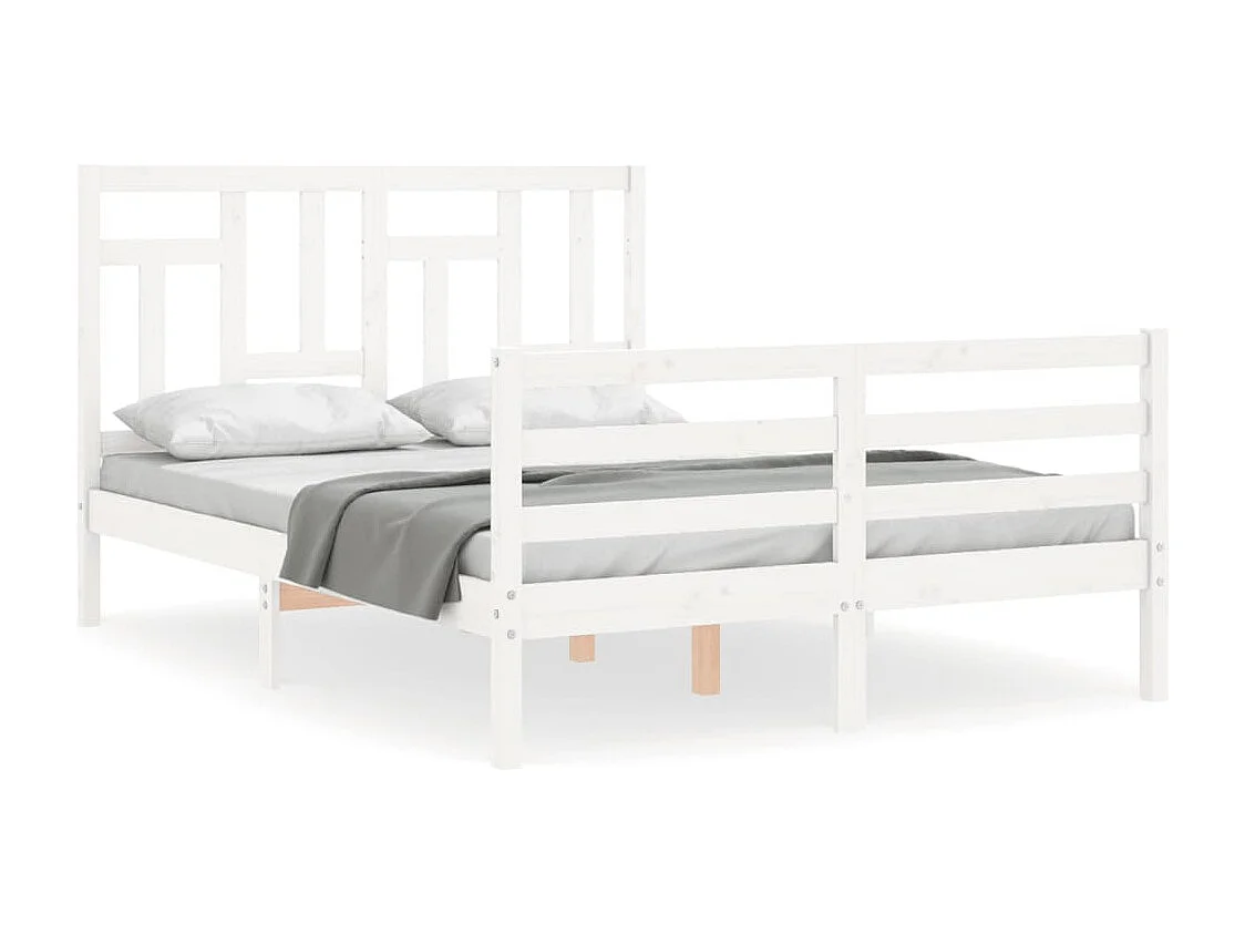 Cadre de lit sans matelas blanc 140x200 cm bois massif
